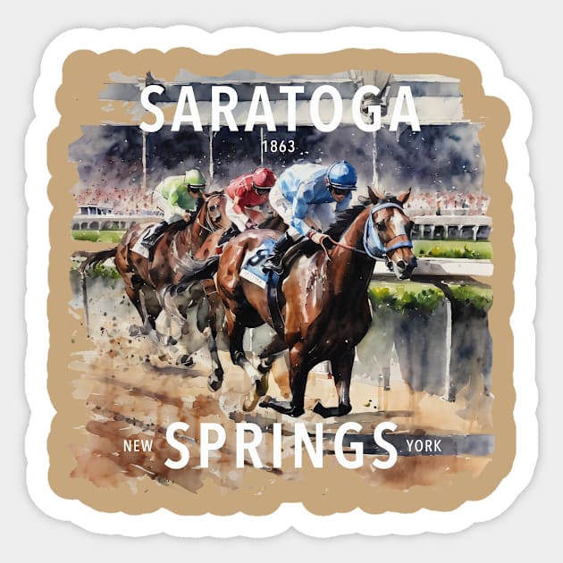 Saratoga Springs Racetrack Sticker by Cre8tiveSpirit